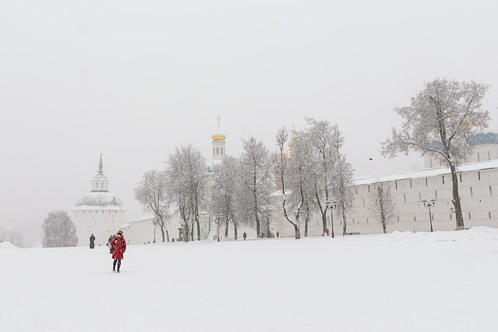 pessoa andando na neve