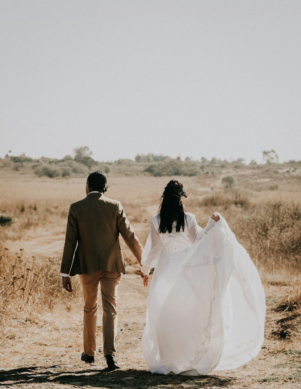 woman walking with man