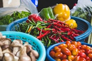 red and green chilis