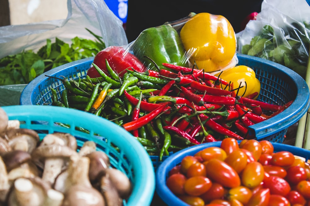 red and green chilis