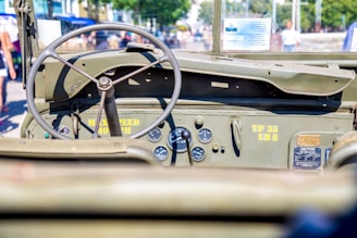 gray car steering wheel