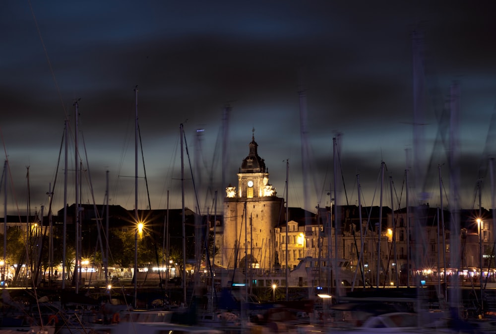 buildings at night