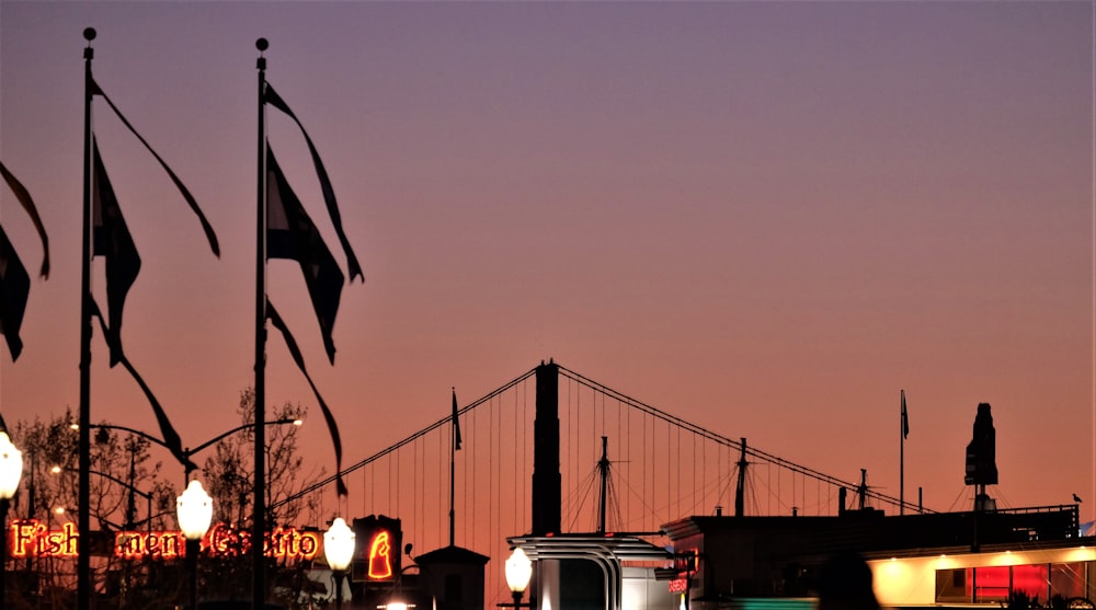 silhouette of bridge