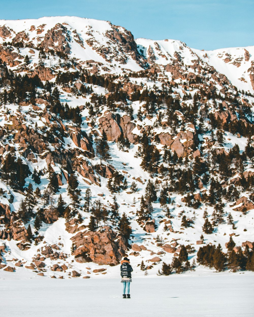 pessoa em pé perto da montanha durante o dia