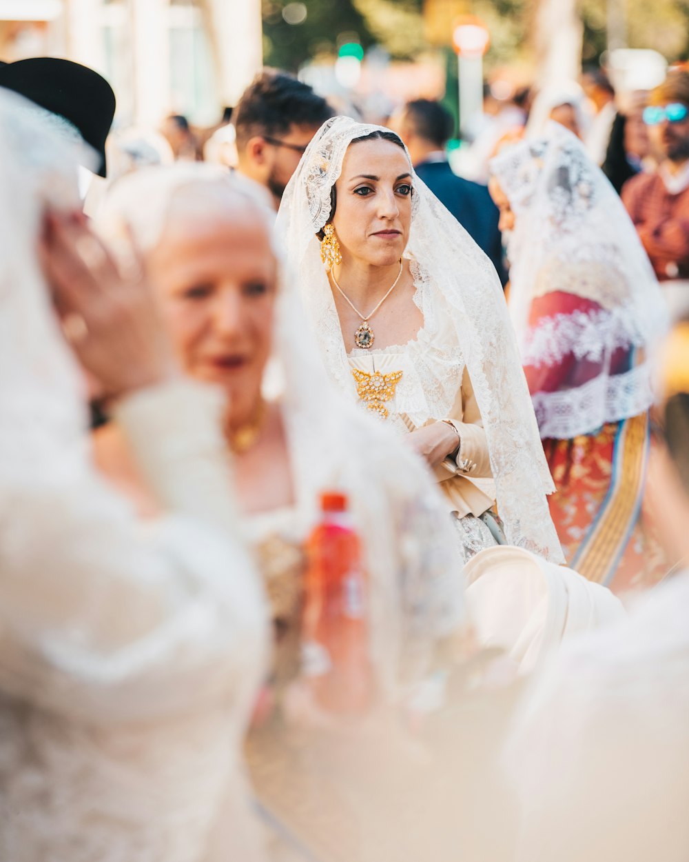 woman in wedding gown