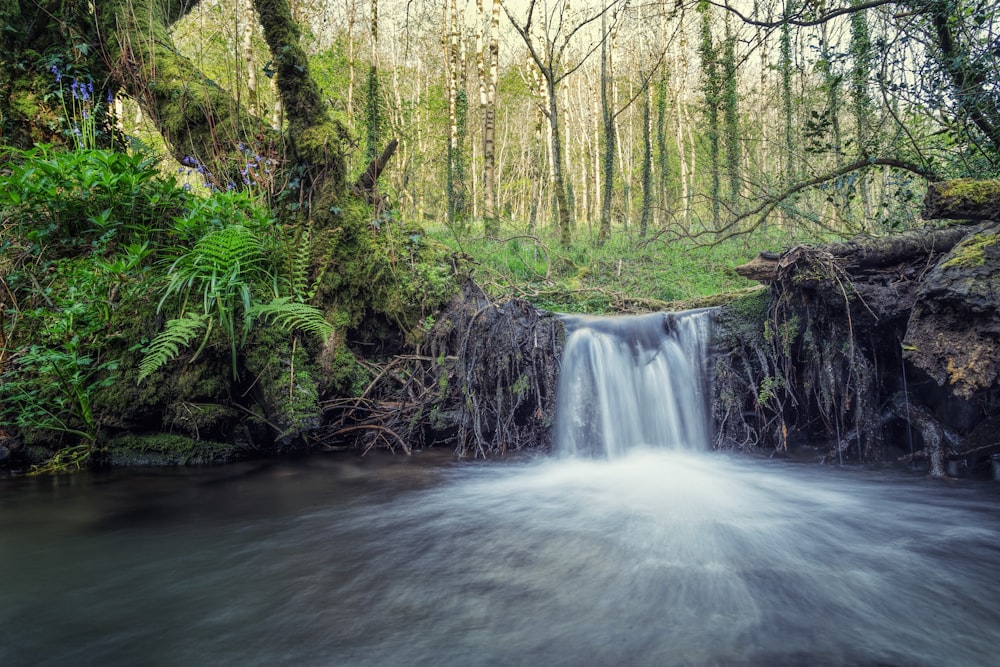 time-lapse photography of waterfall during daytime