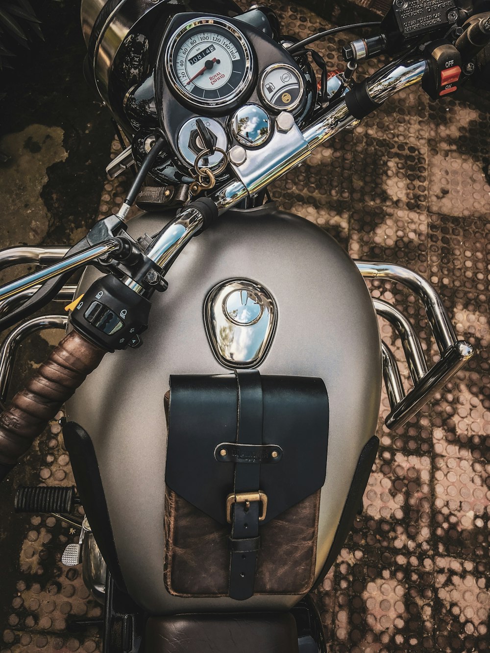 grey motorcycle