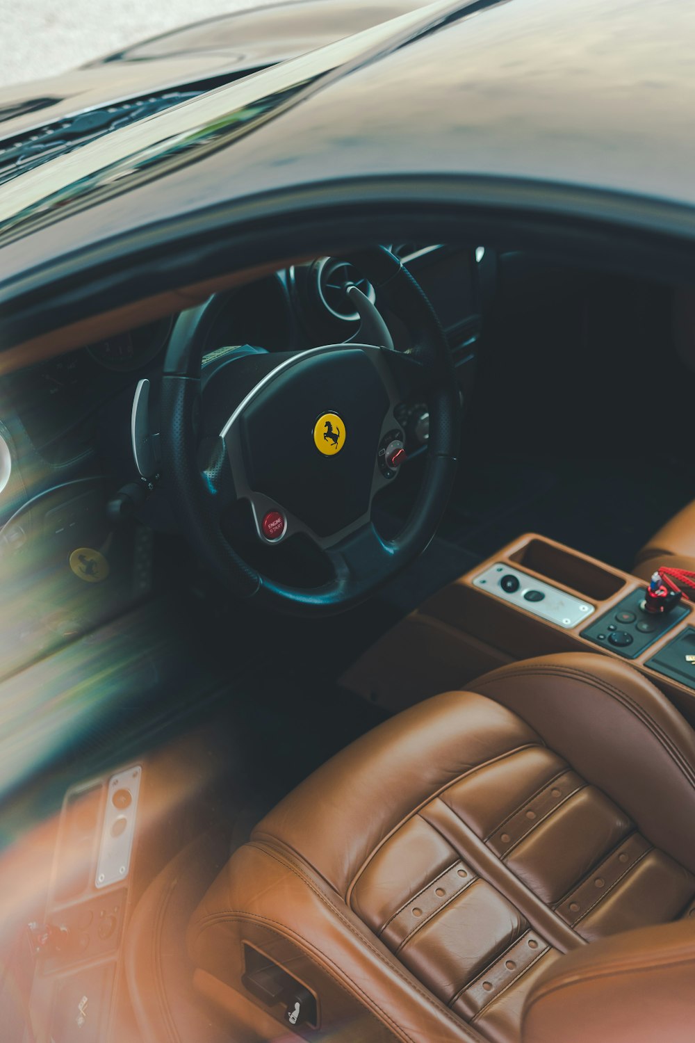 black Ferrari steering wheel