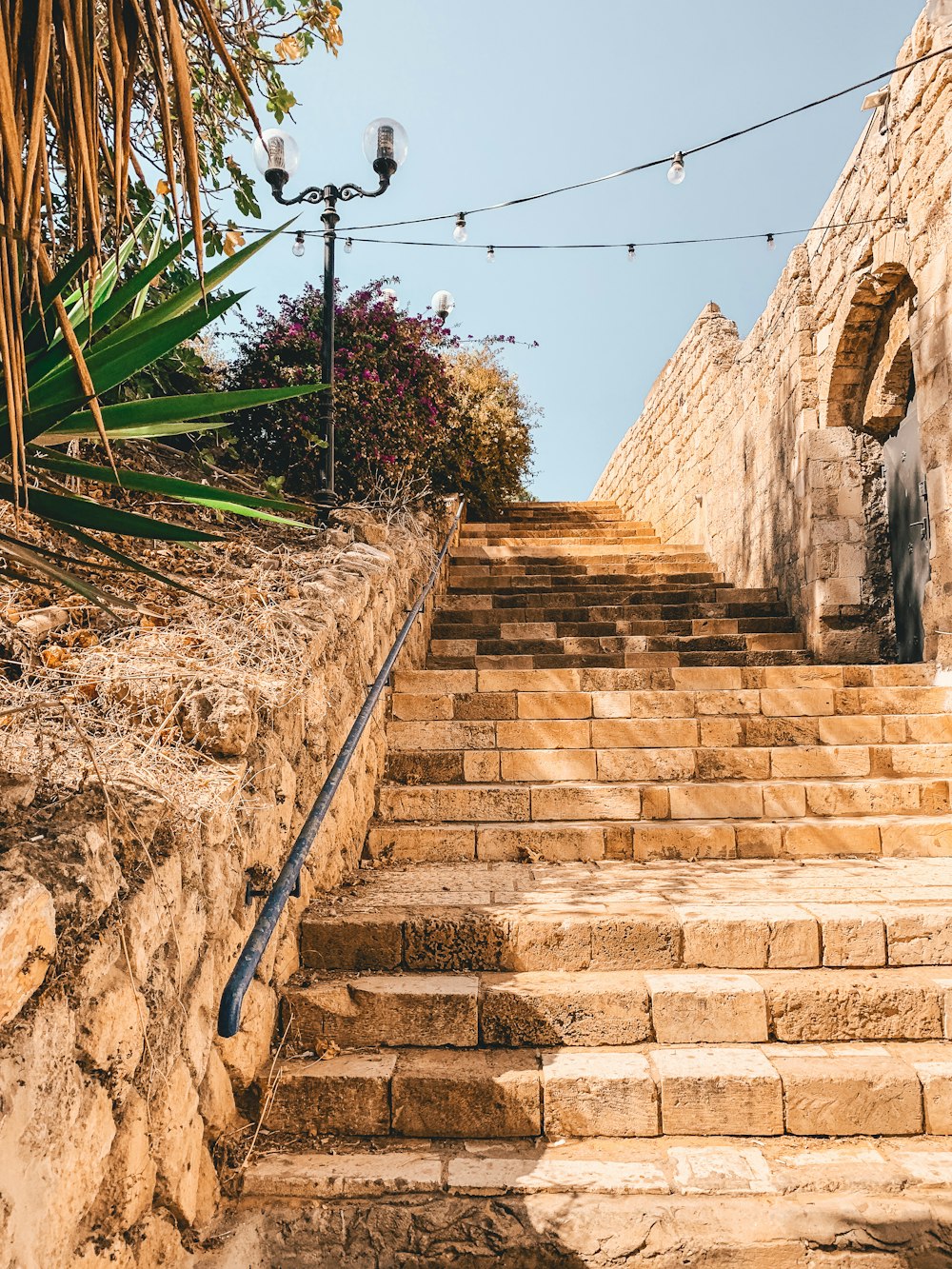 brown concrete stairs