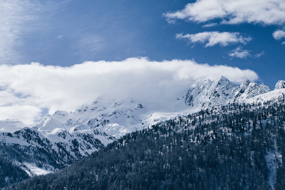 snowy mountain during daytime