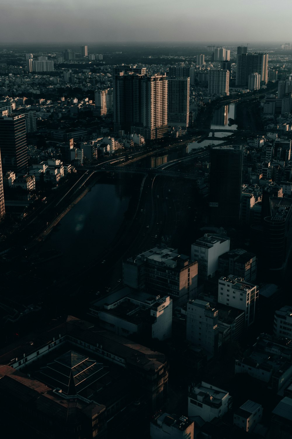 aerial photography of concrete high rise building