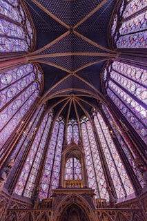 blue and brown building interior