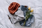 orange knit cap