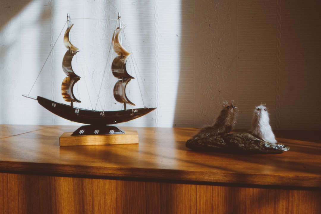 brown boat miniature
