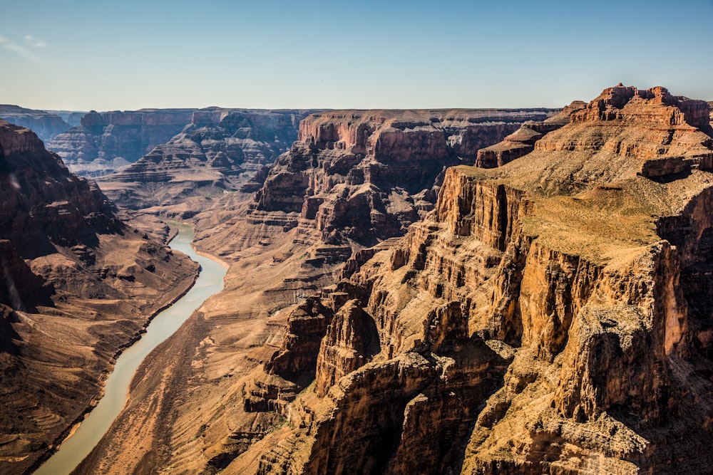 aerial photography of brown rocky mountains