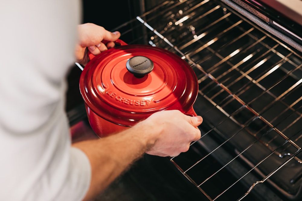 red enameled cast iron cookware