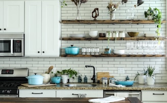 brown wooden shelf