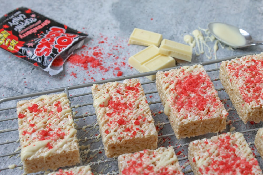 pastries with candy on top