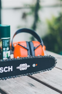 black Bosch chainsaw