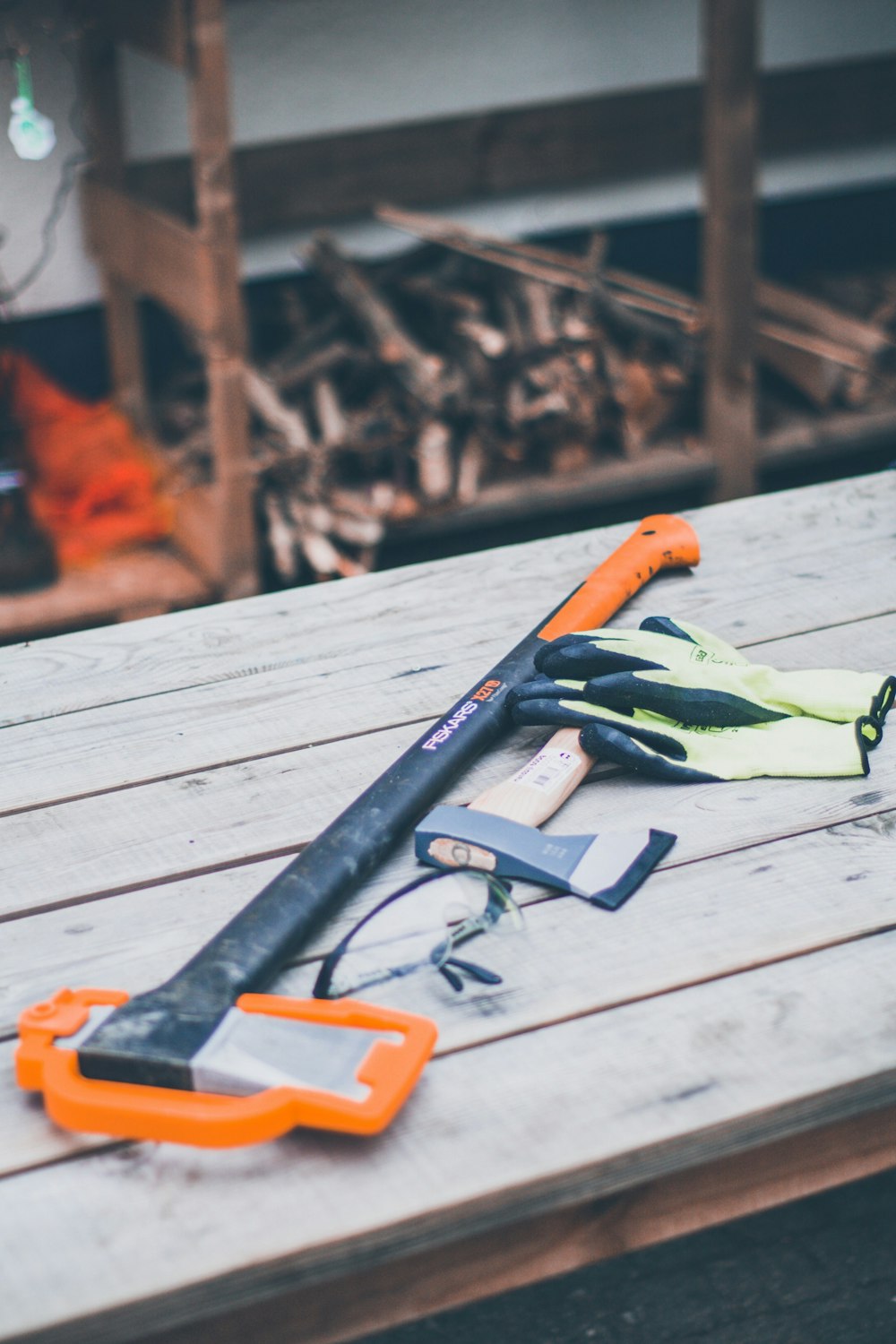 pair of green gloves