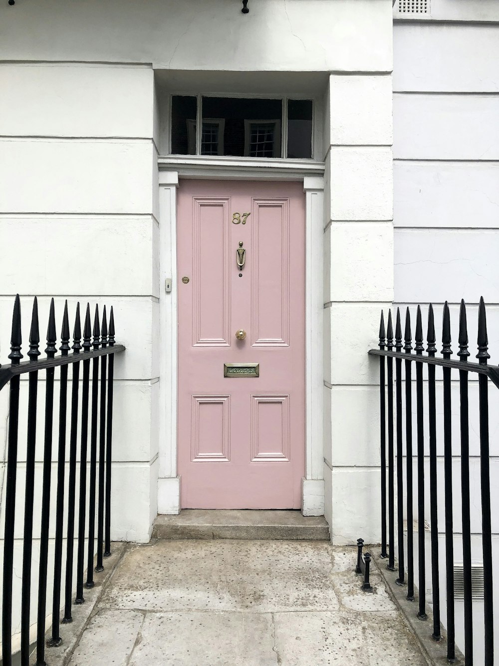 closed pink door