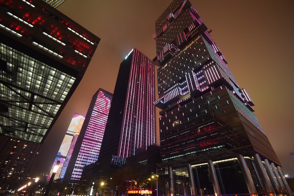 buildings at night