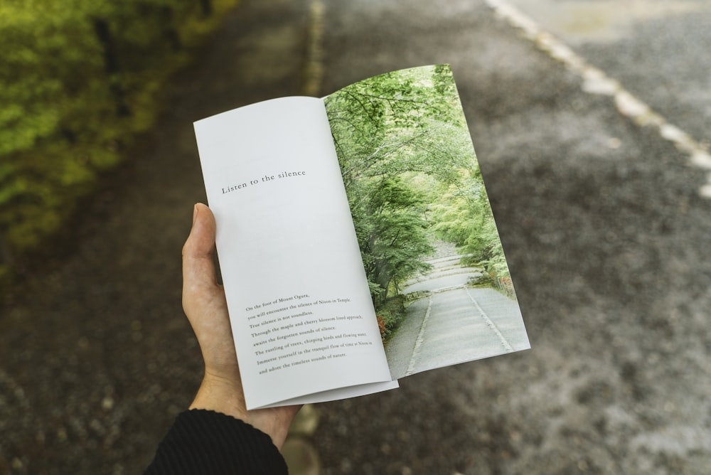 person holding book