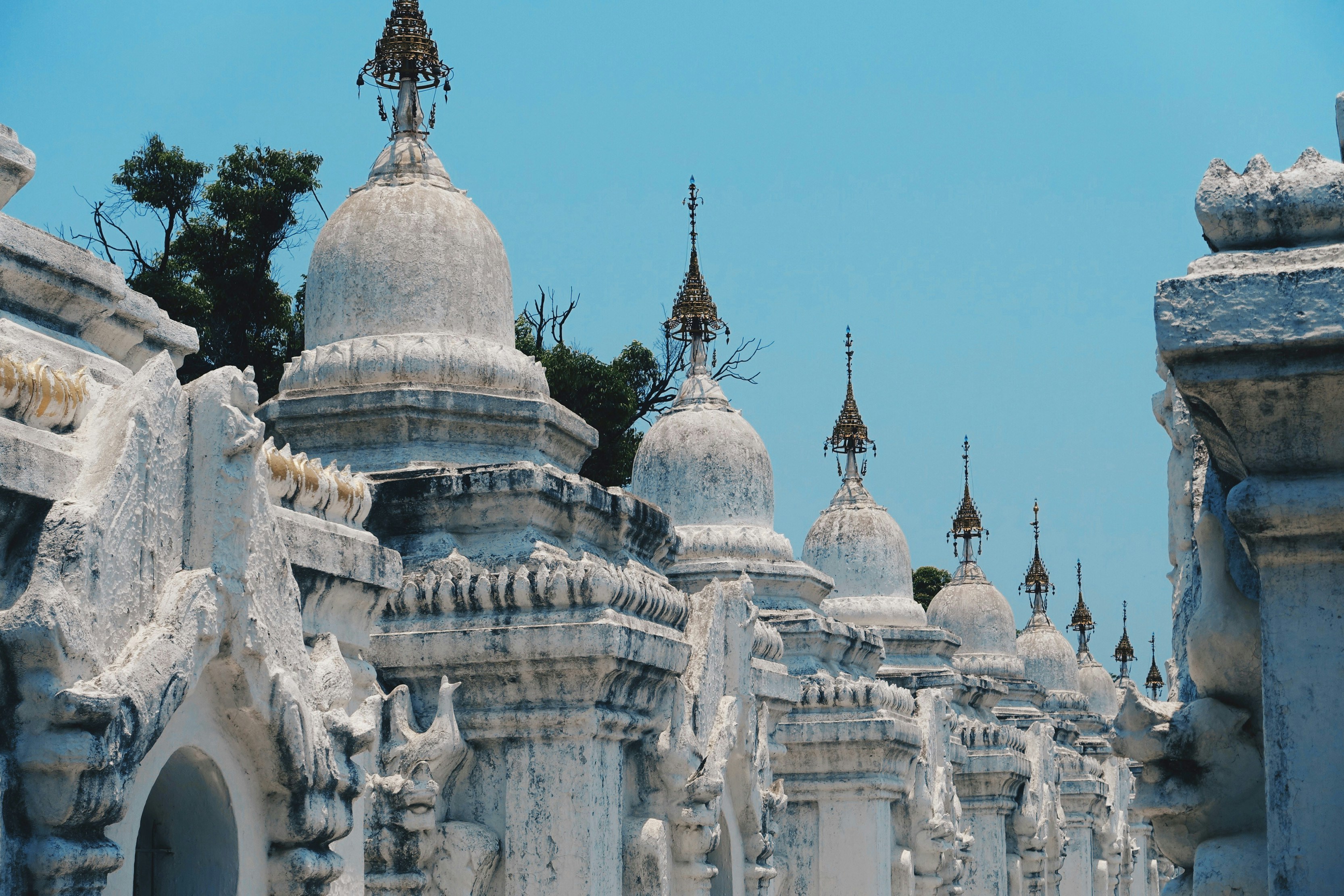 view of ice mountain at Myanmar, Buddhist stupas at Kuthodaw Pagoda located at the foot of Mandalay Hill