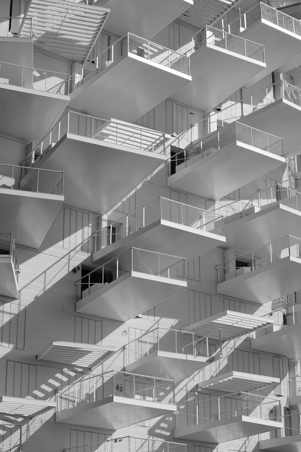 white building with terrace