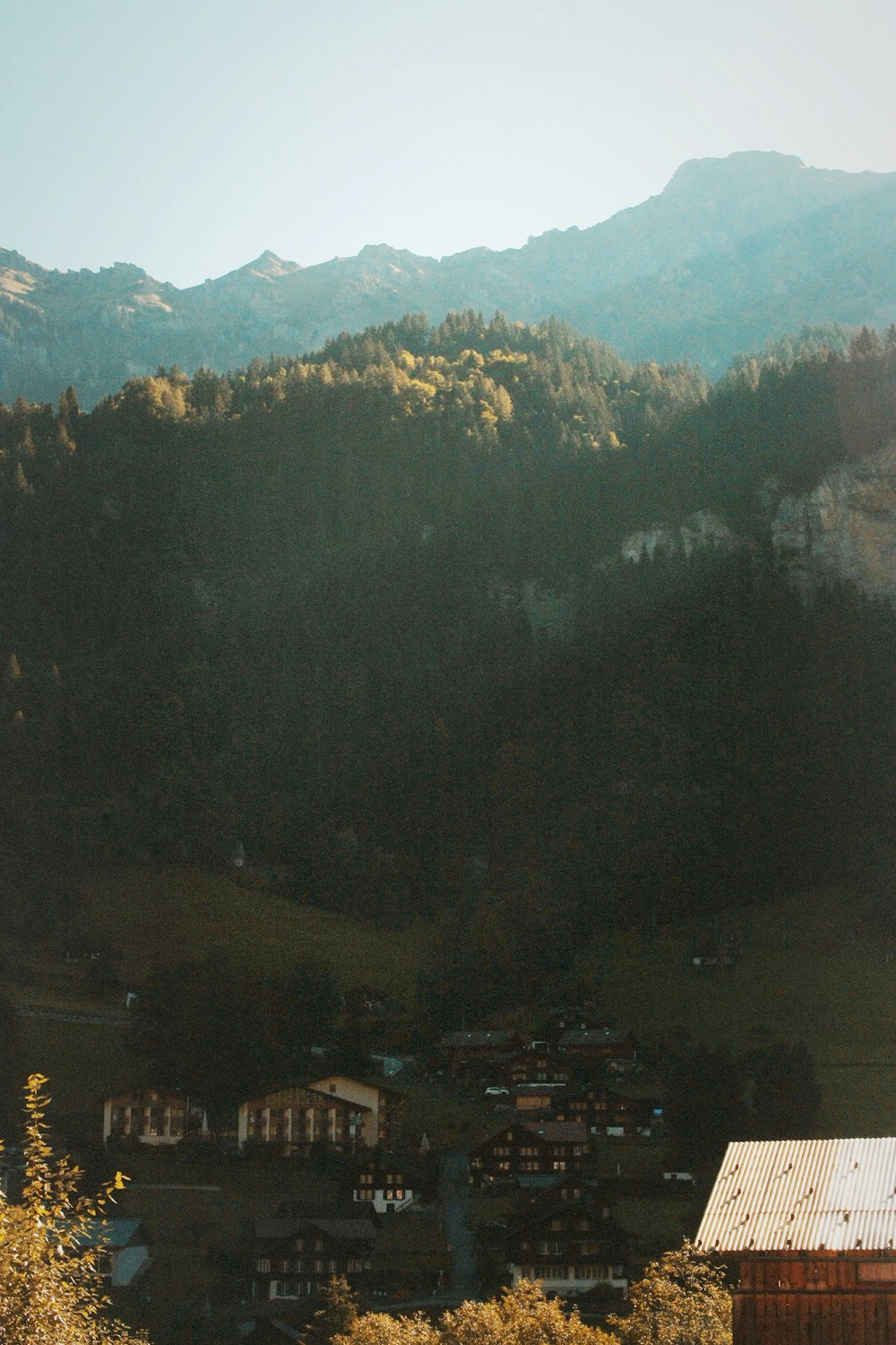 houses near mountains