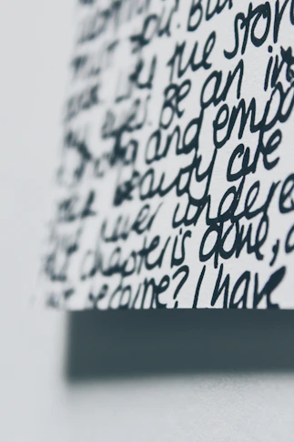 white and black textile