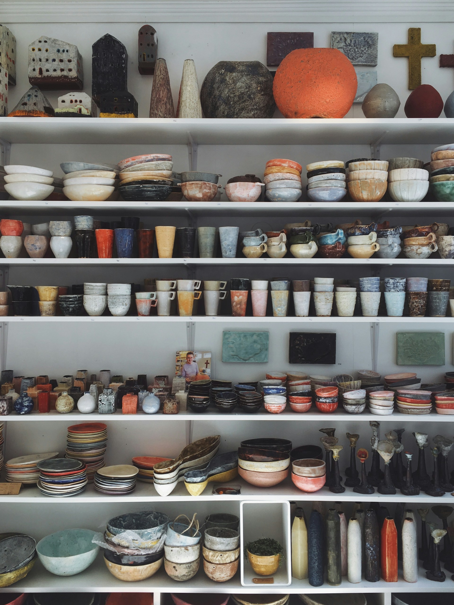 ceramic utensils lot close-up photography