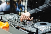 DJ playing DJ controller