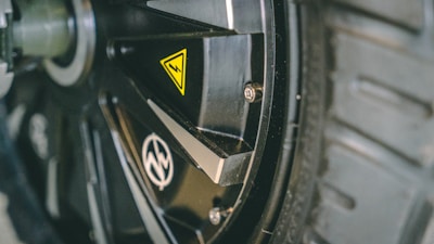 a close up of a tire on a vehicle