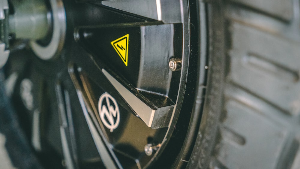 a close up of a tire on a vehicle