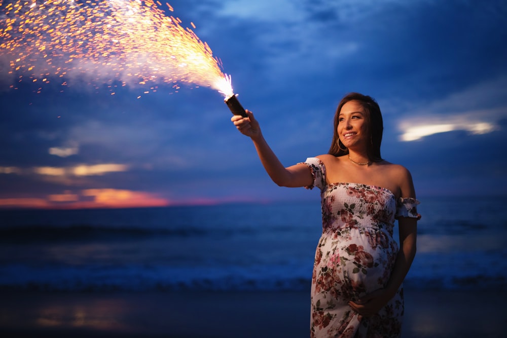 woman holding torch