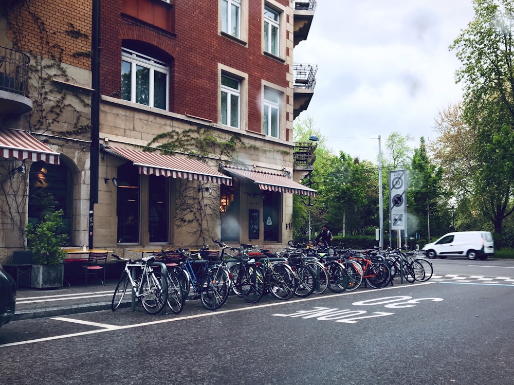 bicycles on parked