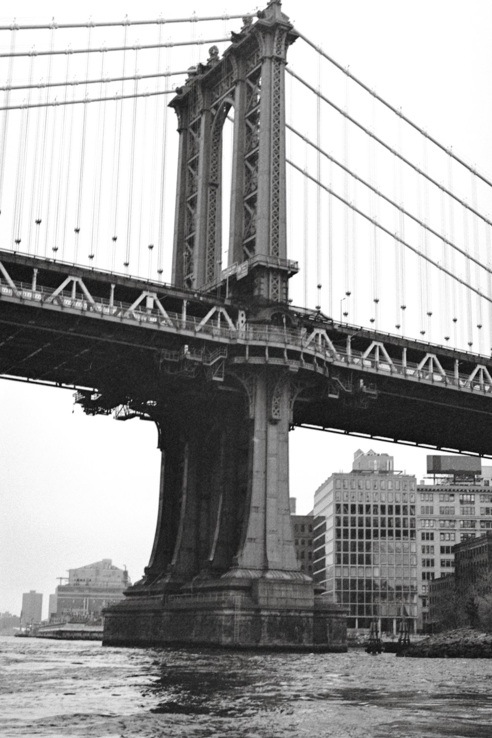 grayscale photography of bridge