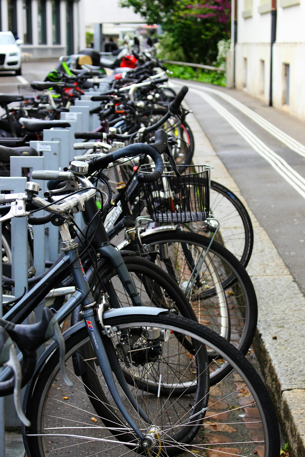 gray and black commuter bike