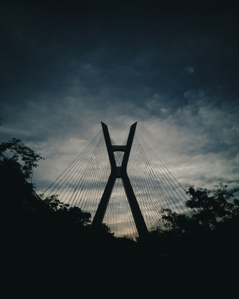 silhouette of bridge