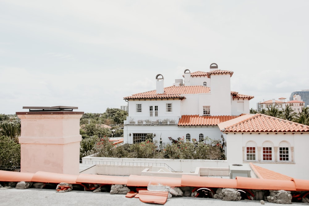 red roofed houses