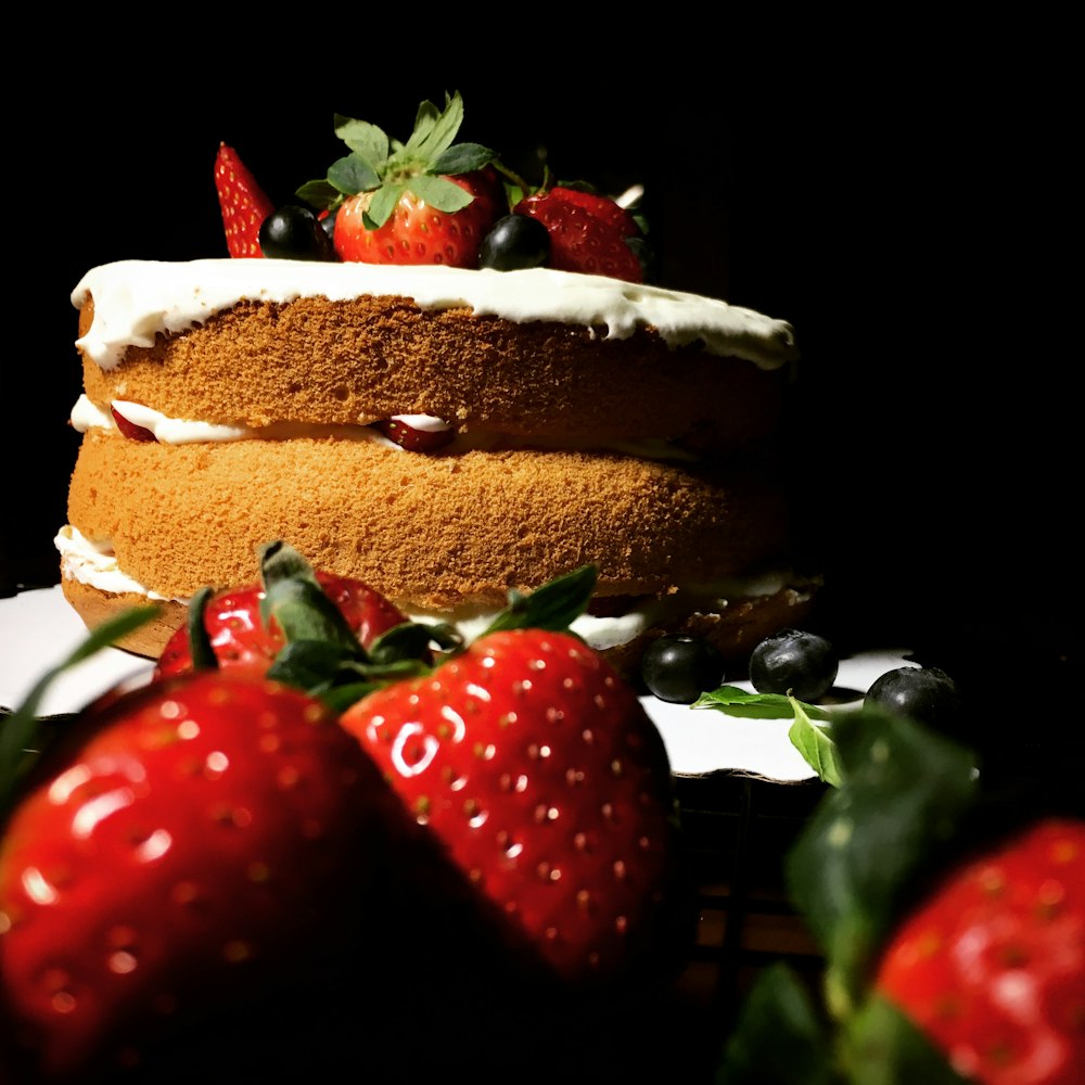 fondant cake with strawberries