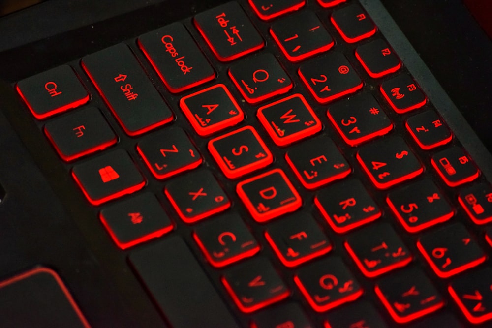 black laptop keys