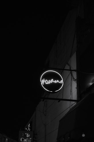 white neon signage