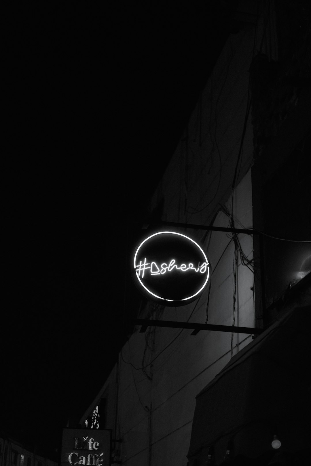 white neon signage