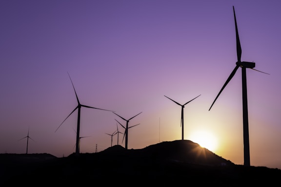 silhouette of wind turbine