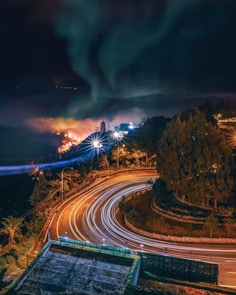 timelapse photography of highway