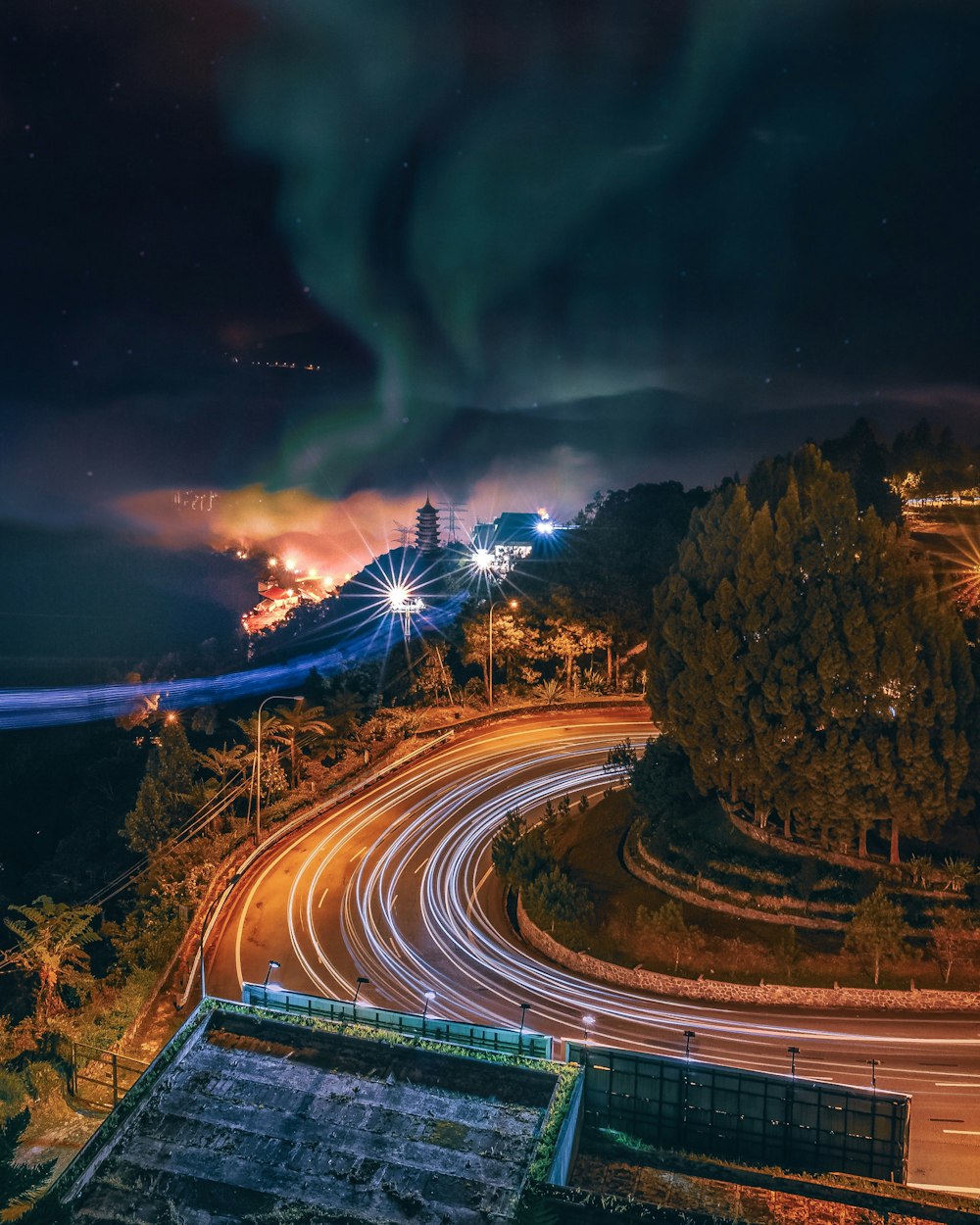 timelapse photography of highway