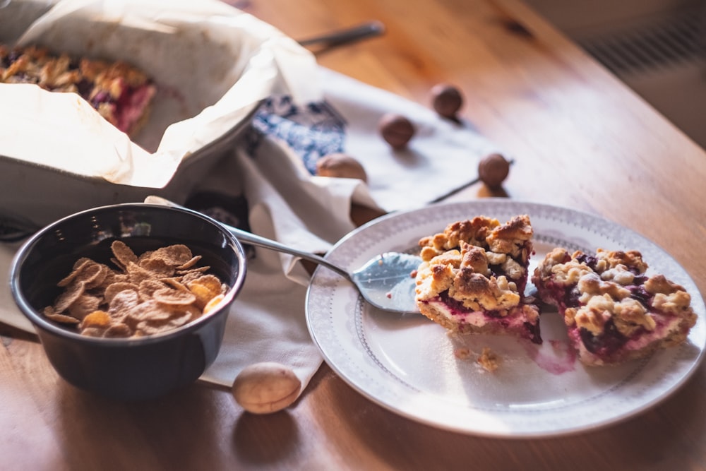 cookies on white plate on table