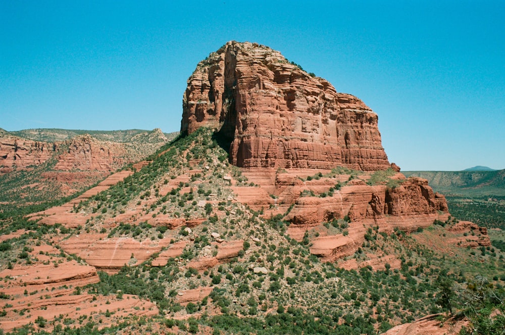 rocky mountain and grass land